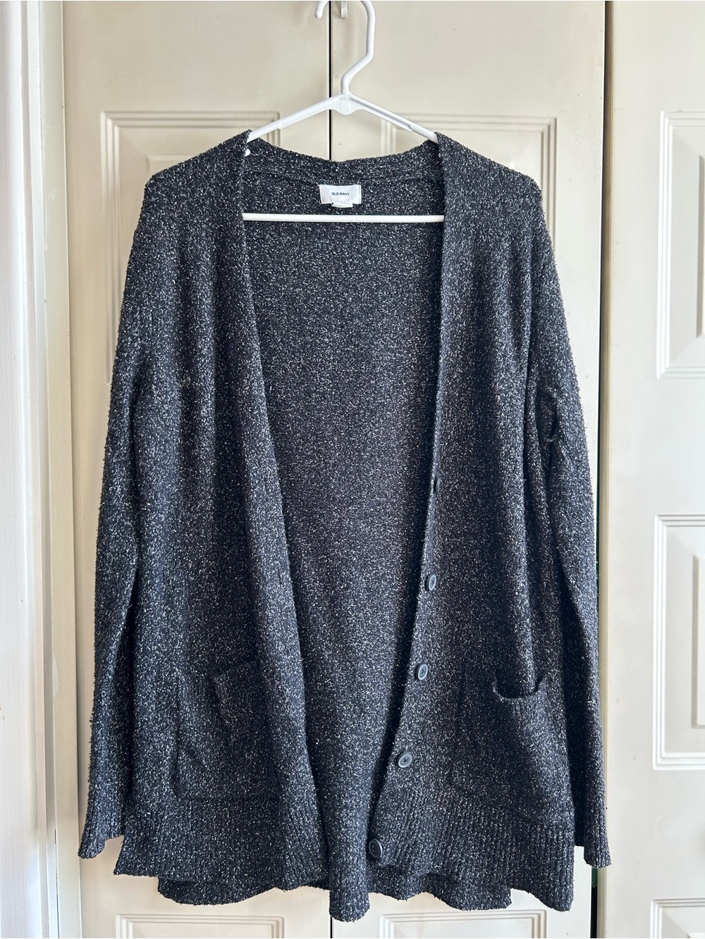 Old Navy Charcoal Black Knit Open Cardigan